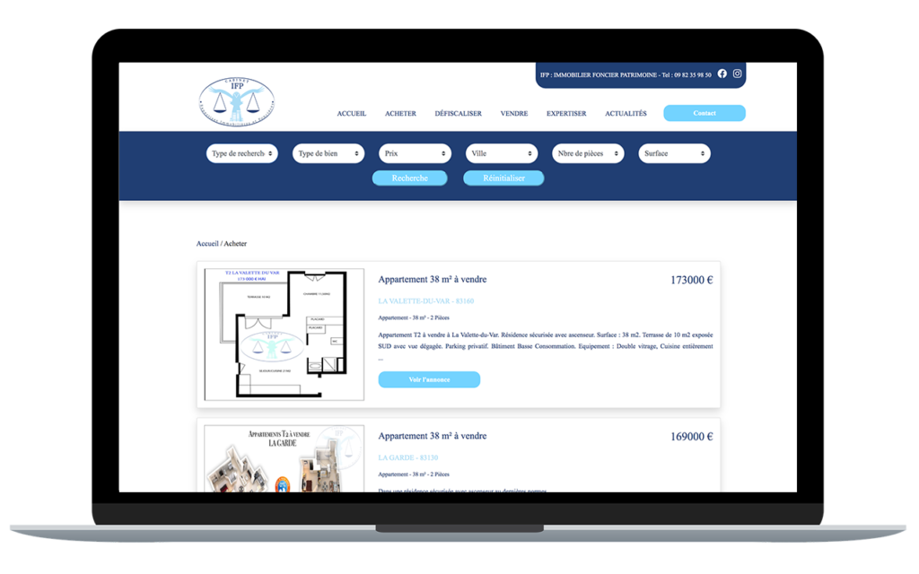 OB Immo  Création site web immobilier et portail immobilier