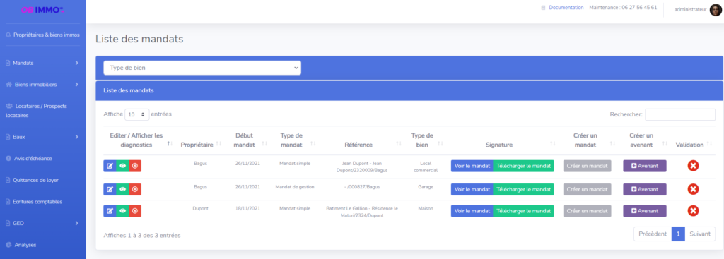 mandats logiciel gestion locative